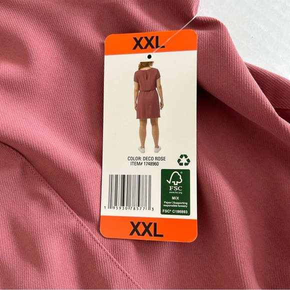 NWT 32 Degrees Women's Deco Rose Pink Twill Pocket Dress XXL **FLAW** - Picture 11 of 14